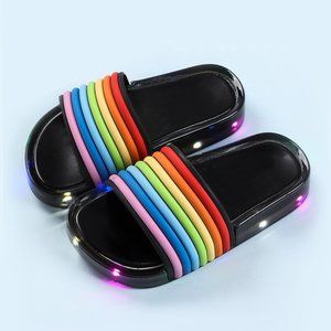 (Todd-9) JollyKids Rainbow Light Up Slide Slippers